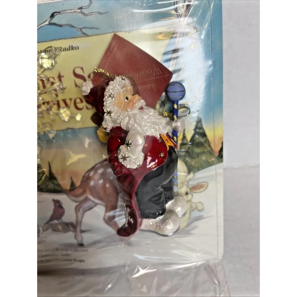 Christopher Radko /Stardust Santa Arrives Woodland Winds Book Ornament Christmas